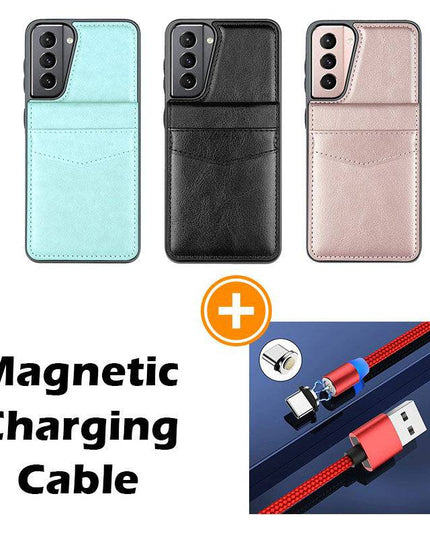 Dual Layer Lightweight Leather Wallet Case for Samsung Galaxy S21 Plus - Libiyi