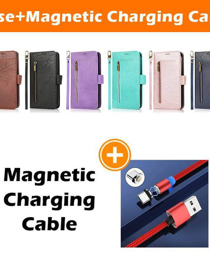 Detachable Flip Zipper Purse Phone Case For Samsung S21 Series - Libiyi