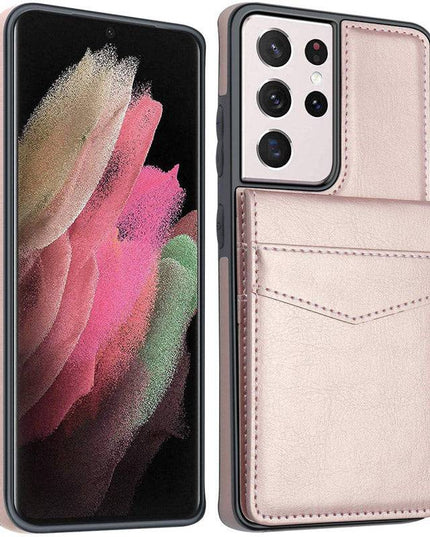 Dual Layer Lightweight Leather Wallet Case for Samsung Galaxy S21 Ultra - Libiyi