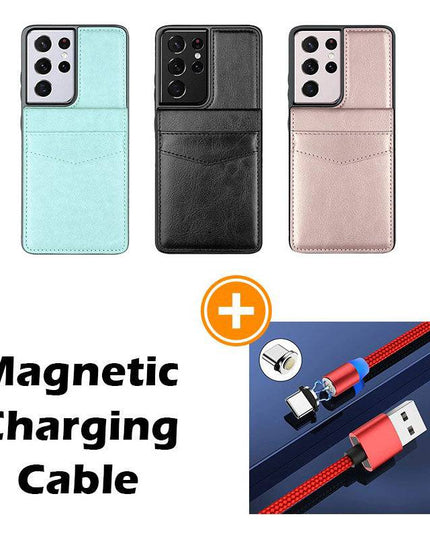 Dual Layer Lightweight Leather Wallet Case for Samsung Galaxy S21 Ultra - Libiyi