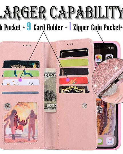 Bling Wallet Case with Wrist Strap for Samsung - Libiyi