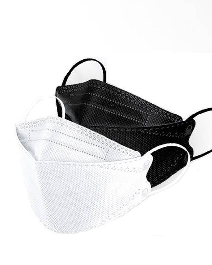 10-50Pcs KF94 Comfortable Fish Type Mask(White&Black) - Libiyi