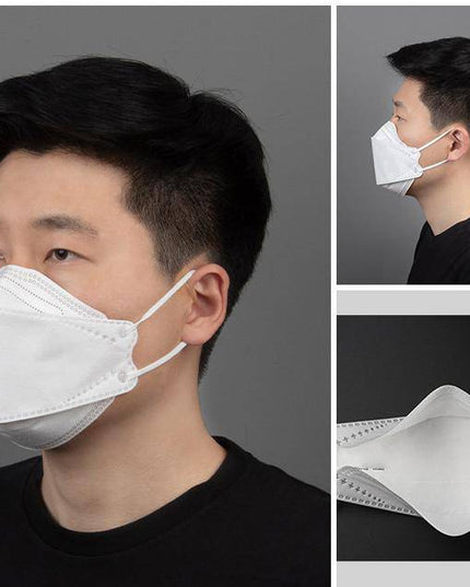 10-50Pcs KF94 Comfortable Fish Type Mask(White&Black) - Libiyi