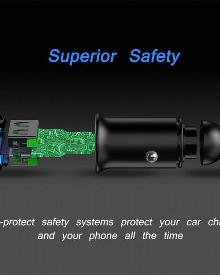 Quick Charge 3.0 All Metal Dual USB Port Fast Car Charger - Libiyi