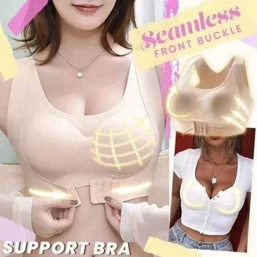 Seamless Front Buckle Support Bra - Libiyi