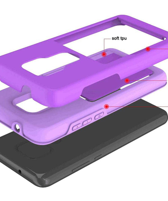 Armor Protective Card Holder Case for Moto G Play 2021 With Screen Protector - Libiyi