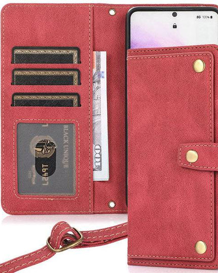 Leather Crossbody Shockproof Wallet Phone Case for Samsung S21 Plus - Libiyi