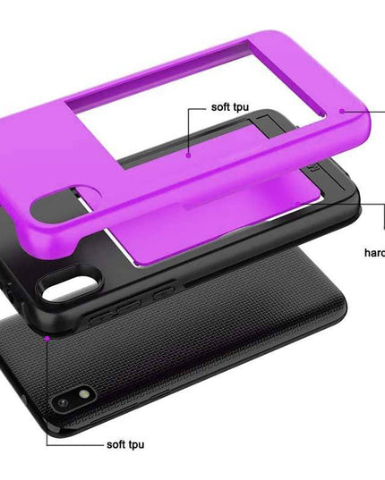 Armor Protective Card Holder Case for Samsung A10e With 2-PACK Screen Protectors - Libiyi