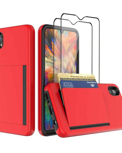 Armor Protective Card Holder Case for Samsung A10e With 2-PACK Screen Protectors - Libiyi