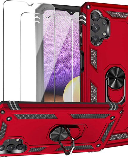 Samsung A32(5G) Luxury Armor Ring Bracket Phone Case With 2-Pack Screen Protectors - Libiyi