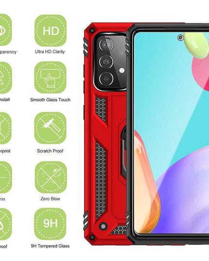 Samsung A72(4G) Luxury Armor Ring Bracket Phone Case With 1-Pack Screen Protector - Libiyi