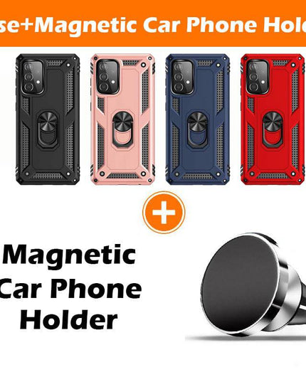 Samsung A72(4G) Luxury Armor Ring Bracket Phone Case With 1-Pack Screen Protector - Libiyi