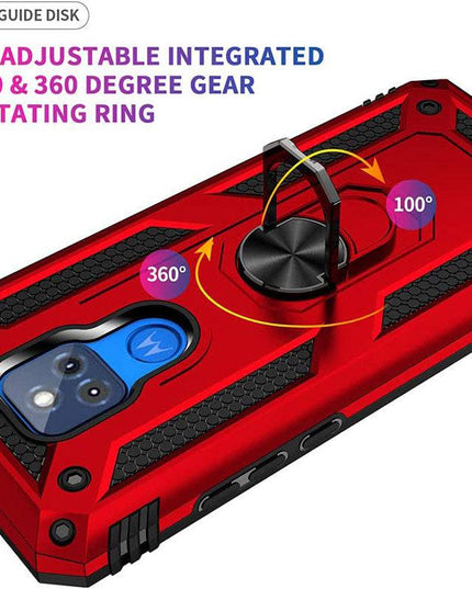 Luxury Armor Ring Bracket Phone case For Moto G Play 2021 With Screen Protector - Libiyi
