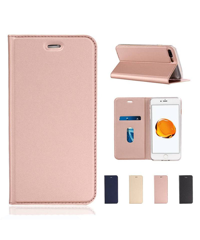 Solid Color Voltage Pull-in Flip Leather Case For Iphone - Libiyi