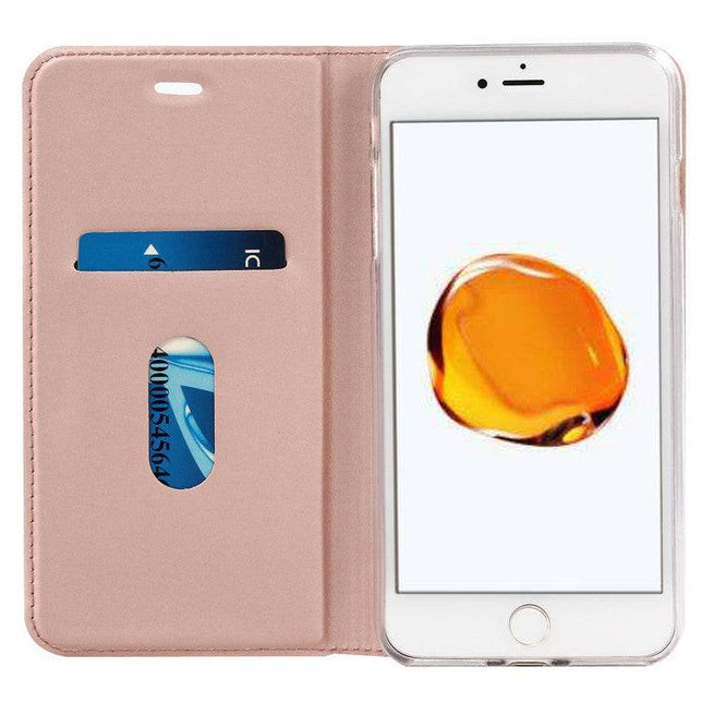 Solid Color Voltage Pull-in Flip Leather Case For Iphone - Libiyi
