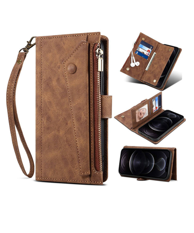 Luxury Leather Zipper Wallet Case For iPhone - Libiyi