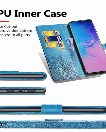 2022 Luxury Embossed Mandala Leather Wallet Flip Case for Samsung A21 - Libiyi