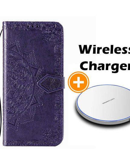 2022 Luxury Embossed Mandala Leather Wallet Flip Case for Samsung A21 - Libiyi