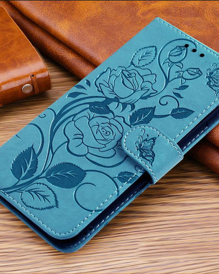 3D Embossed Rose Wallet Case For Samsung A02S - Libiyi