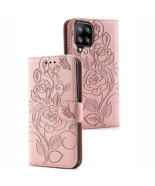 3D Embossed Rose Wallet Case For Samsung A42(5G) - Libiyi