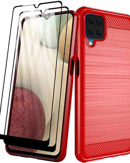 Luxury Carbon Fiber Case For Samsung A12 With 2-Pack Screen Protectors - Libiyi
