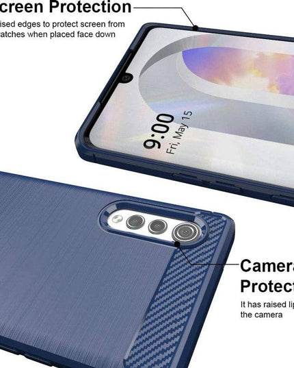 Luxury Carbon Fiber Case For LG Velvet With 2-Pack Screen Protectors - Libiyi