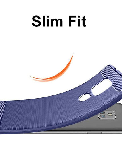 Luxury Carbon Fiber Case For Moto G Play 2021 With Screen Protector - Libiyi