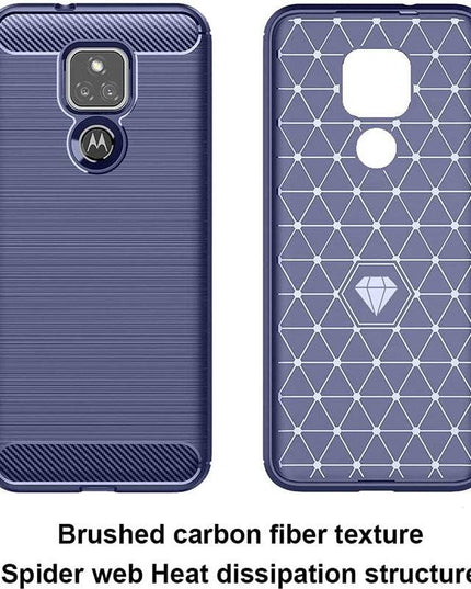 Luxury Carbon Fiber Case For Moto G Play 2021 With Screen Protector - Libiyi