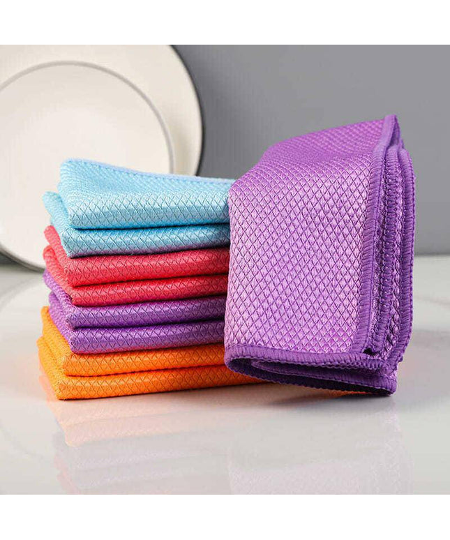 Fish Scale Microfiber Polishing Cleaning Cloth 5 Pcs - Libiyi