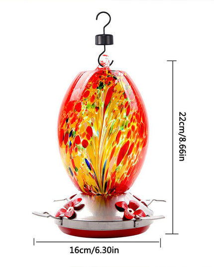 Hummingbird Feeder Hand Blown Glass