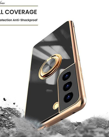 Shiny Plating Built-in Finger Ring Case For Samsung S21 - Libiyi