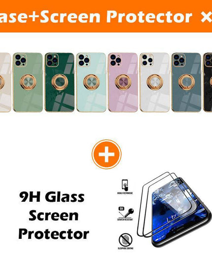 Shiny Plating Built-in Finger Ring Case For iPhone 12 Series - Libiyi