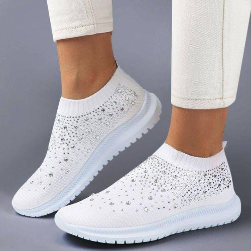 Libiyi Women's Crystal Breathable Slip-On Walking Shoes - Libiyi