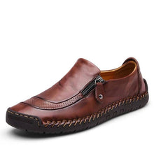 Load image into Gallery viewer, Libiyi Men Hand Stitching Zipper Slip-ons Leather Shoes - Libiyi