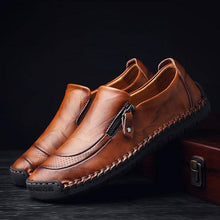 Load image into Gallery viewer, Libiyi Men Hand Stitching Zipper Slip-ons Leather Shoes - Libiyi