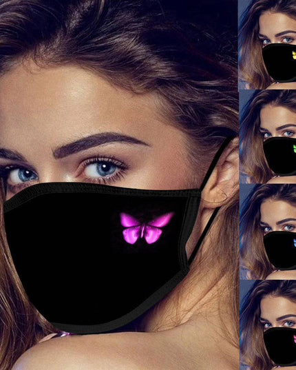 Printed Black Mask Butterfly Cloth Masks - Libiyi