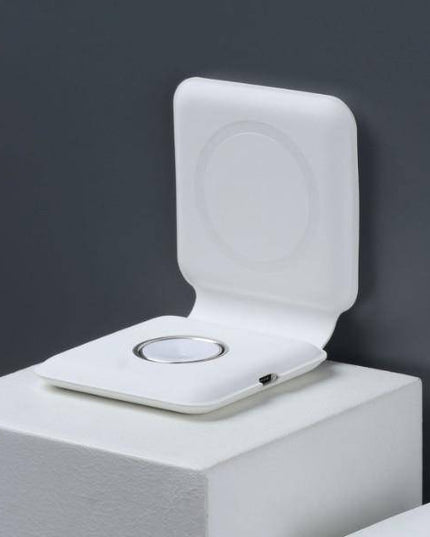 15W Qi Wireless Magnetic 2 in 1 Foldable Fast Charger for iPhone 12 11 Airpods Apple Watch - Libiyi