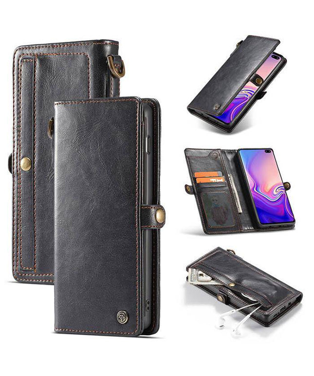 Samsung  Wallet Magnetic Case With Wrist Strap Detachable 2 in 1 Back Cover - Libiyi