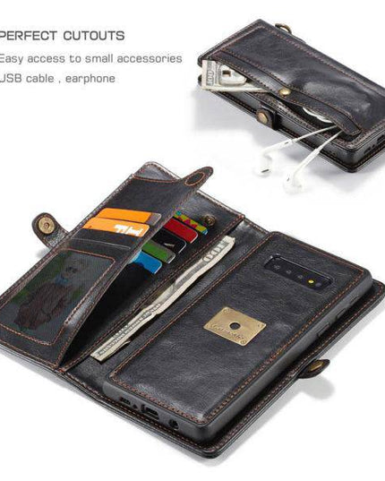 Samsung  Wallet Magnetic Case With Wrist Strap Detachable 2 in 1 Back Cover - Libiyi