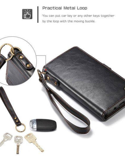 Samsung  Wallet Magnetic Case With Wrist Strap Detachable 2 in 1 Back Cover - Libiyi